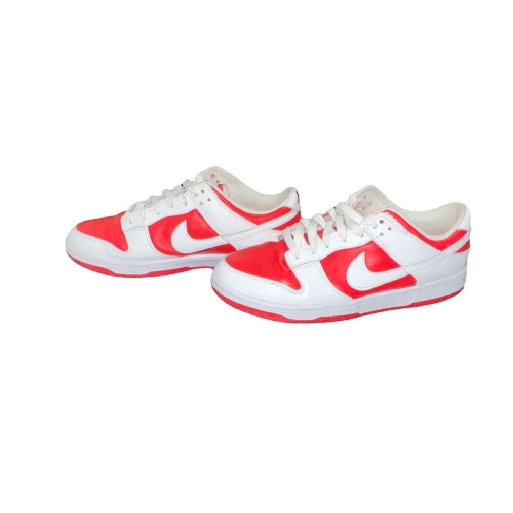40N8/ Nike Dunk Low Championship Red White Low Top Men's‎ Athletic Sneakers